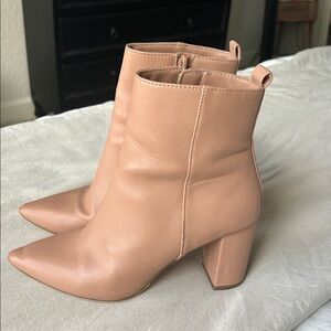 Just Fab Women's Nude Pink Block Heel Ankle Boots
